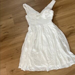 White Sleeveless A-Line Dress